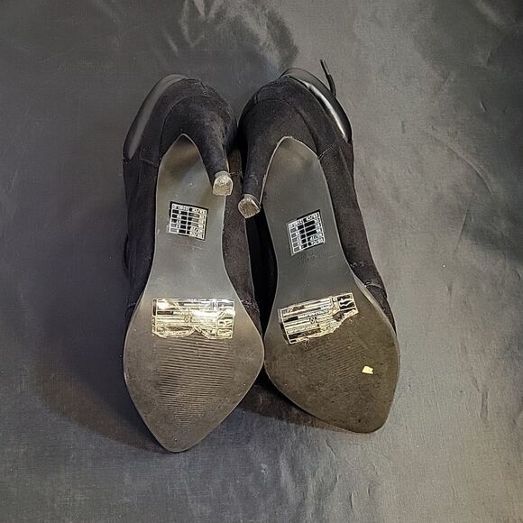 FOREVER 21 SUEDE POINTED TOE LACE UP CLOSURE HIGH HEEL STILETTOS ANKLE BOOTIES - Picture 10 of 16